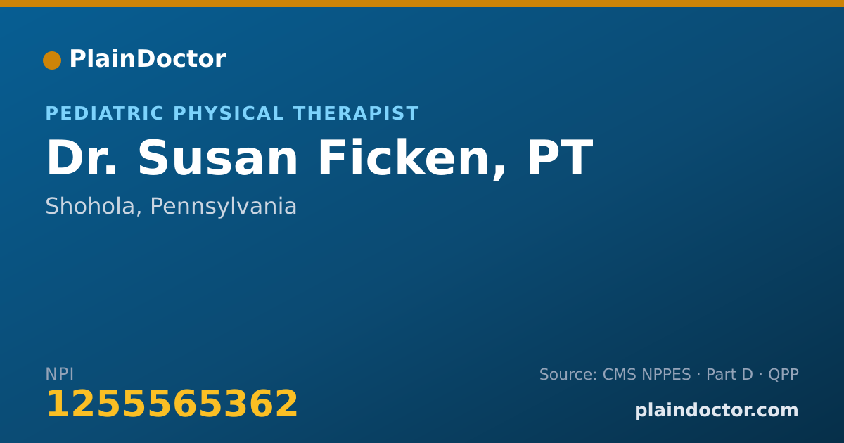 Shareable card for Susan Ficken, PT - Pediatric Physical Therapist, Shohola, PA