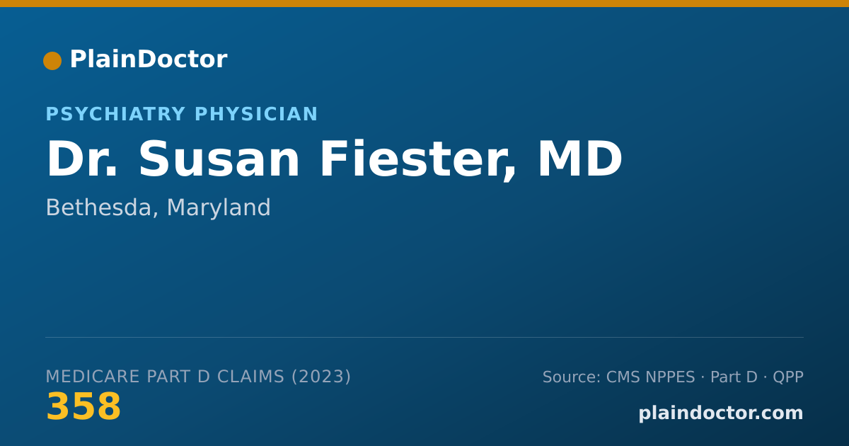 Shareable card for Susan Fiester, MD - Psychiatry Physician, Bethesda, MD