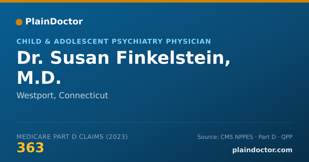 Shareable card for Susan Finkelstein, M.D. - Child & Adolescent Psychiatry Physician, Westport, CT