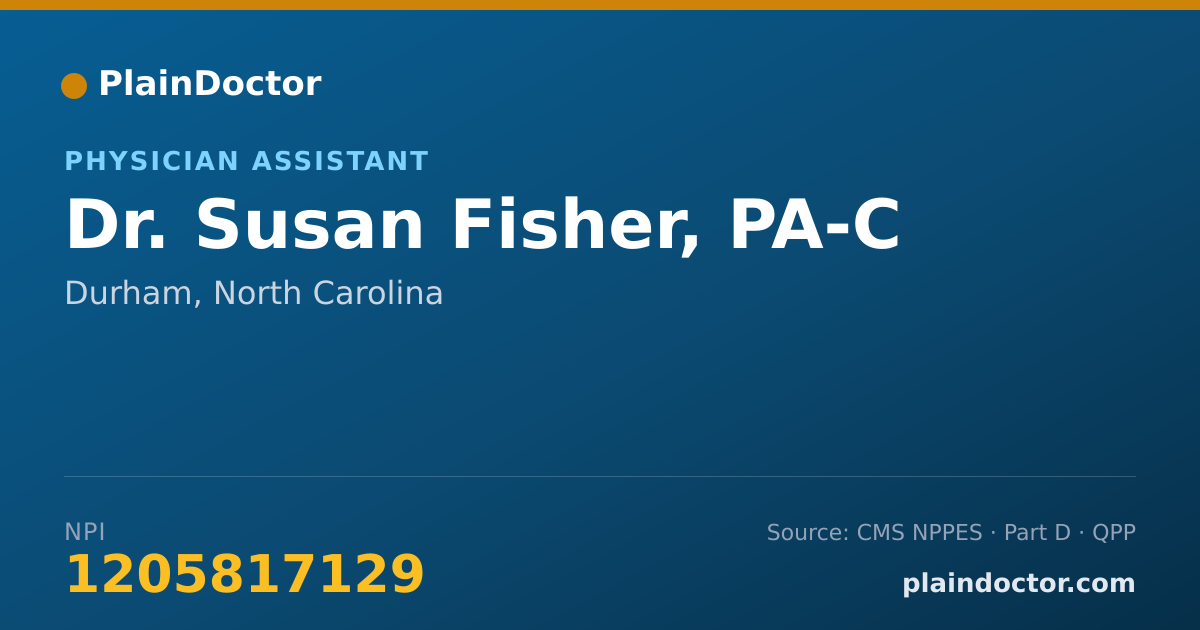Shareable card for Susan Fisher, PA-C - Physician Assistant, Durham, NC