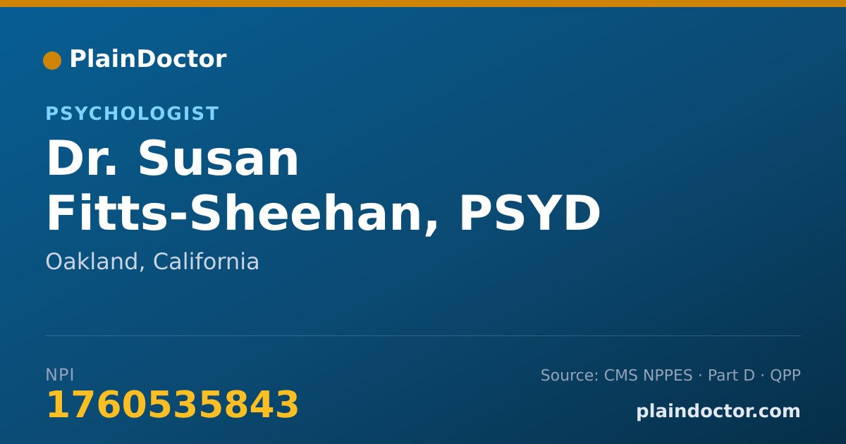 Shareable card for Susan Fitts-Sheehan, PSYD - Psychologist, Oakland, CA