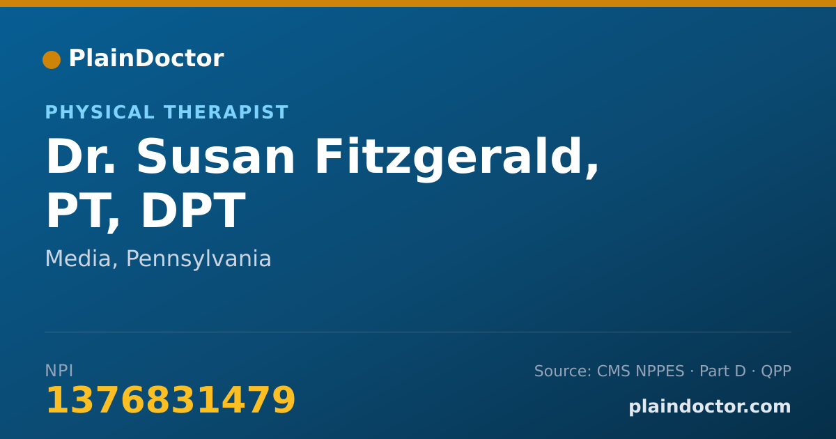 Shareable card for Susan Fitzgerald, PT, DPT - Physical Therapist, Media, PA