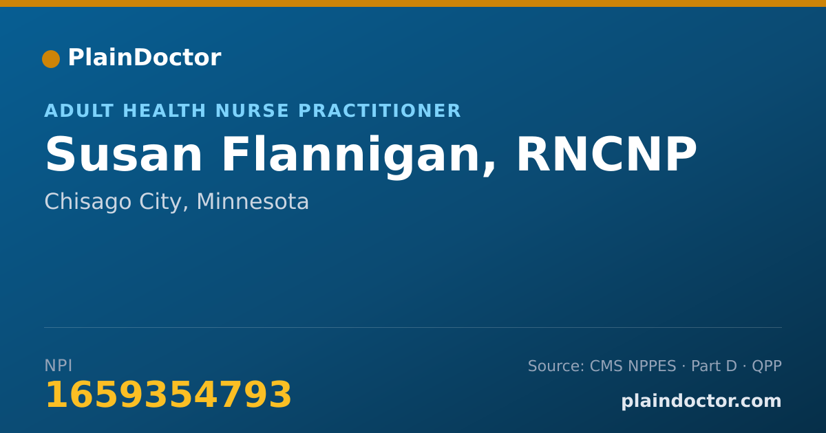 Shareable card for Susan Flannigan, RNCNP - Adult Health Nurse Practitioner, Chisago City, MN