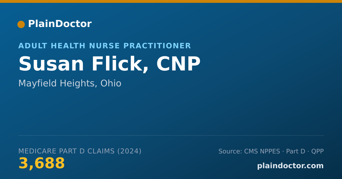 Shareable card for Susan Flick, CNP - Adult Health Nurse Practitioner, Mayfield Heights, OH
