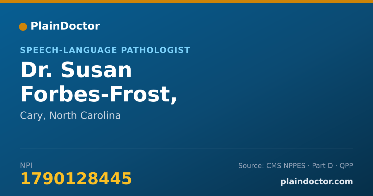 Shareable card for Susan Forbes-Frost, MS-CCC-SLP - Speech-Language Pathologist, Cary, NC