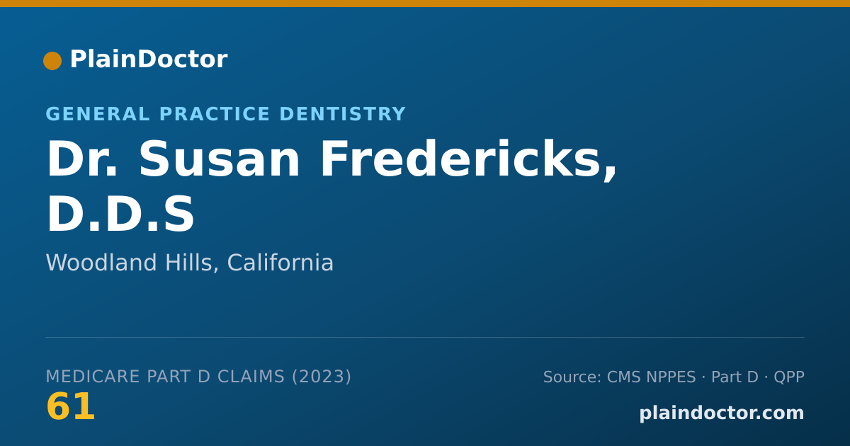 Shareable card for Susan Fredericks, D.D.S - General Practice Dentistry, Woodland Hills, CA