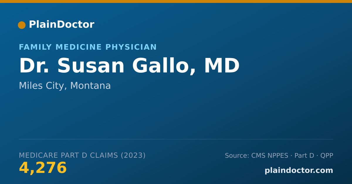 Shareable card for Susan Gallo, MD - Family Medicine Physician, Miles City, MT