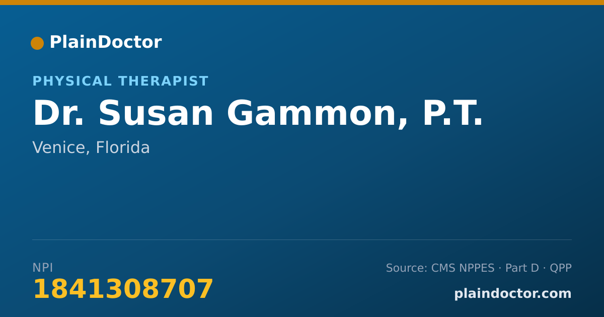 Shareable card for Susan Gammon, P.T. - Physical Therapist, Venice, FL