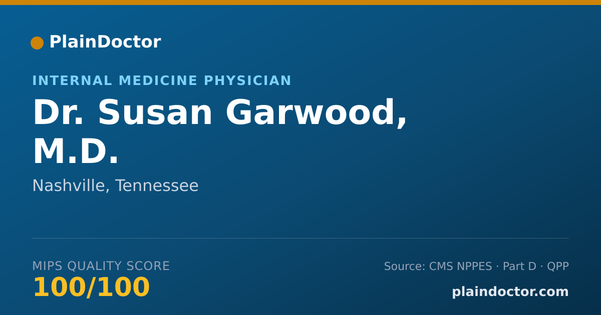 Shareable card for Susan Garwood, M.D. - Internal Medicine Physician, Nashville, TN