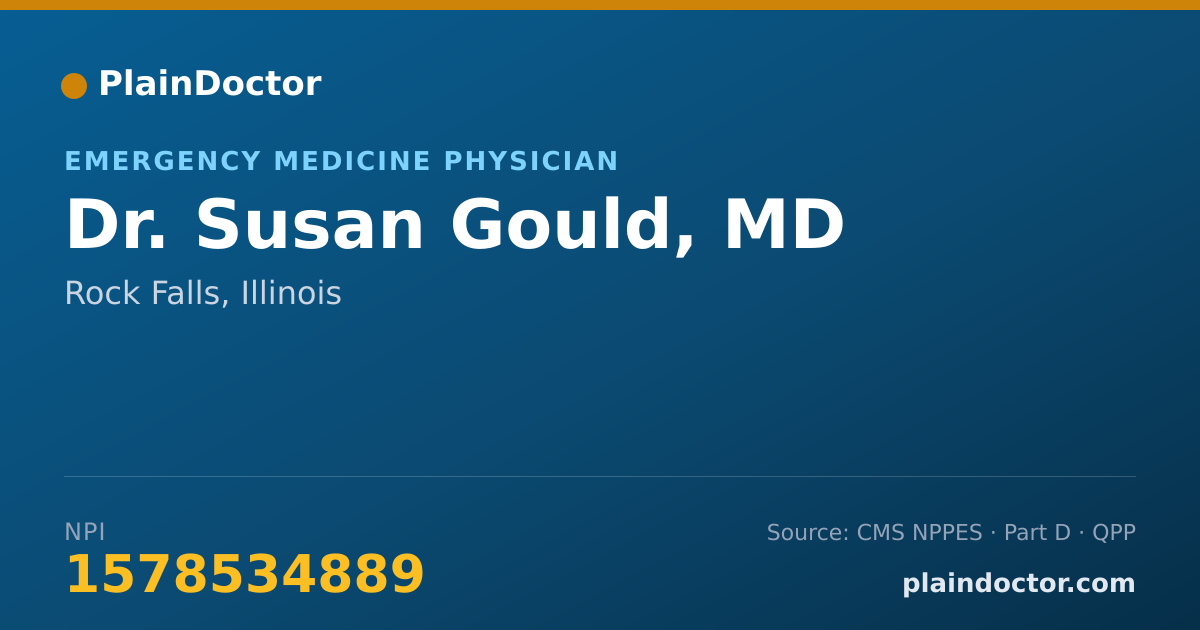 Shareable card for Susan Gould, MD - Emergency Medicine Physician, Rock Falls, IL