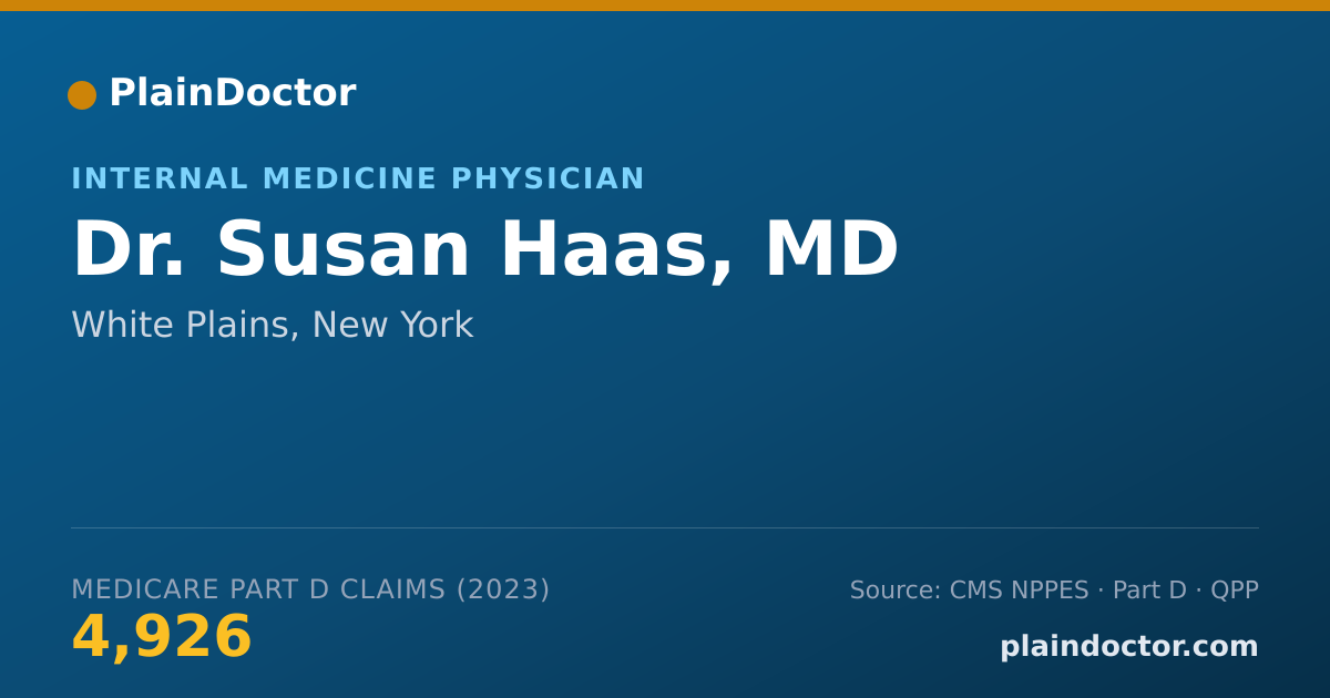 Shareable card for Susan Haas, MD - Internal Medicine Physician, White Plains, NY