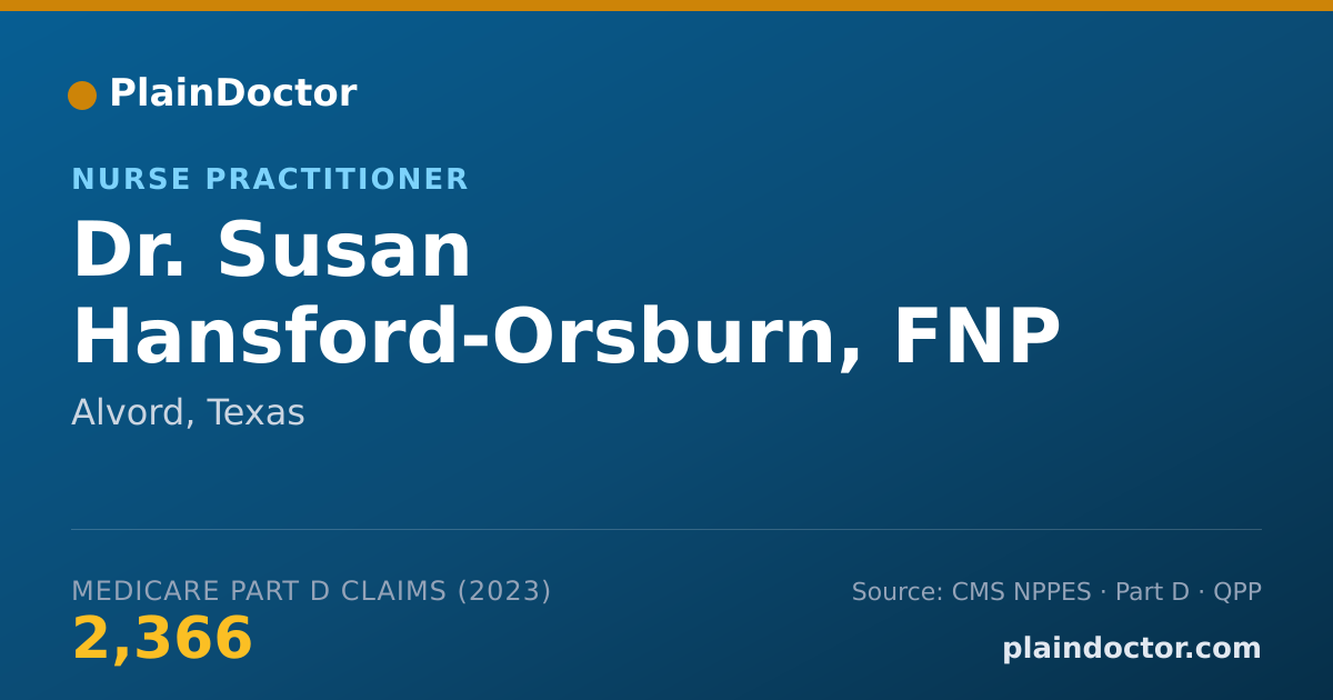 Shareable card for Susan Hansford-Orsburn, FNP - Nurse Practitioner, Alvord, TX