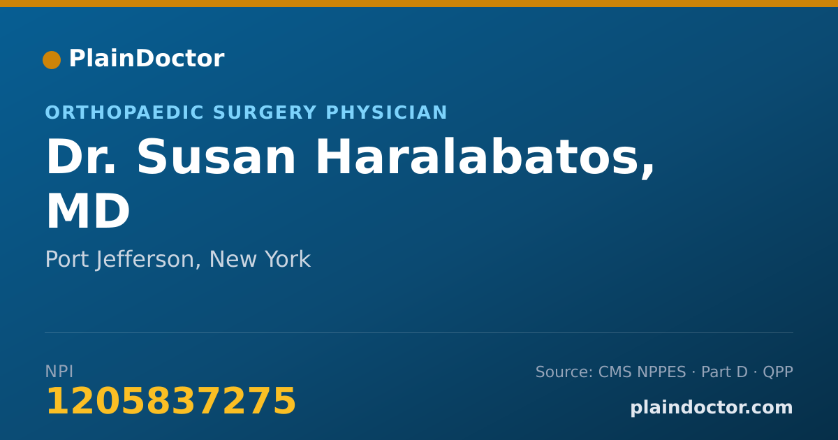 Shareable card for Susan Haralabatos, MD - Orthopaedic Surgery Physician, Port Jefferson, NY
