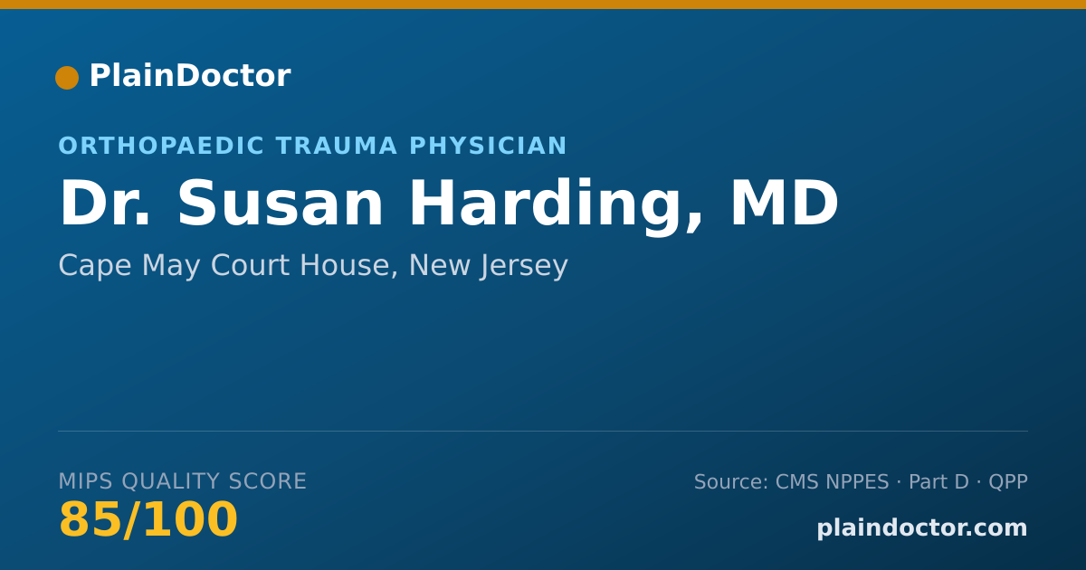 Shareable card for Susan Harding, MD - Orthopaedic Trauma Physician, Cape May Court House, NJ