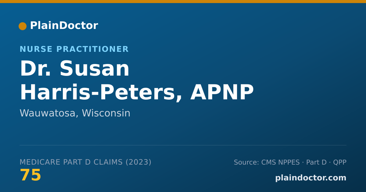 Shareable card for Susan Harris-Peters, APNP - Nurse Practitioner, Wauwatosa, WI