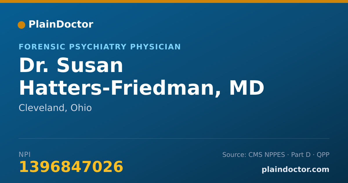 Shareable card for Susan Hatters-Friedman, MD - Forensic Psychiatry Physician, Cleveland, OH