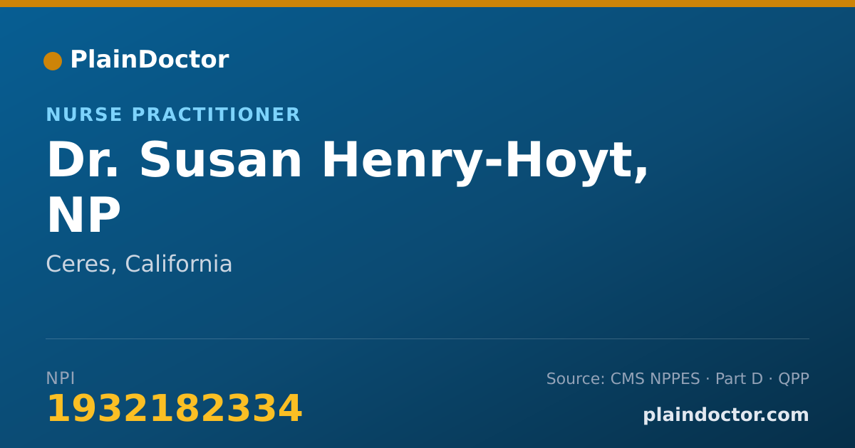 Shareable card for Susan Henry-Hoyt, NP - Nurse Practitioner, Ceres, CA