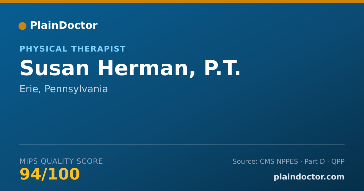 Shareable card for Susan Herman, P.T. - Physical Therapist, Erie, PA