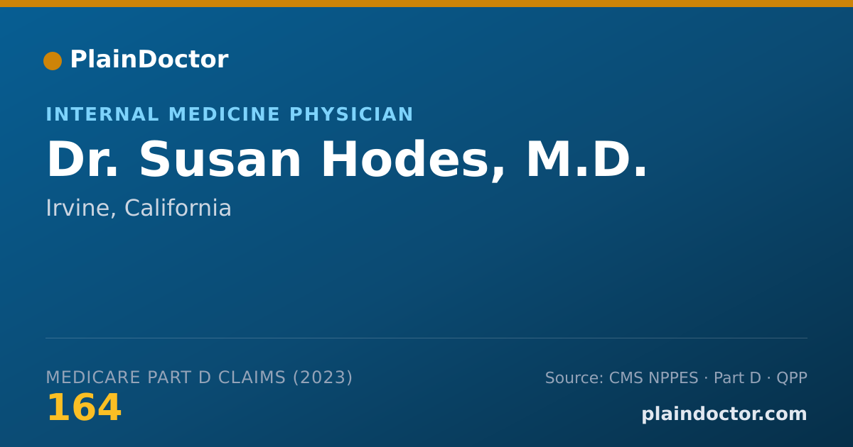 Shareable card for Susan Hodes, M.D. - Internal Medicine Physician, Irvine, CA