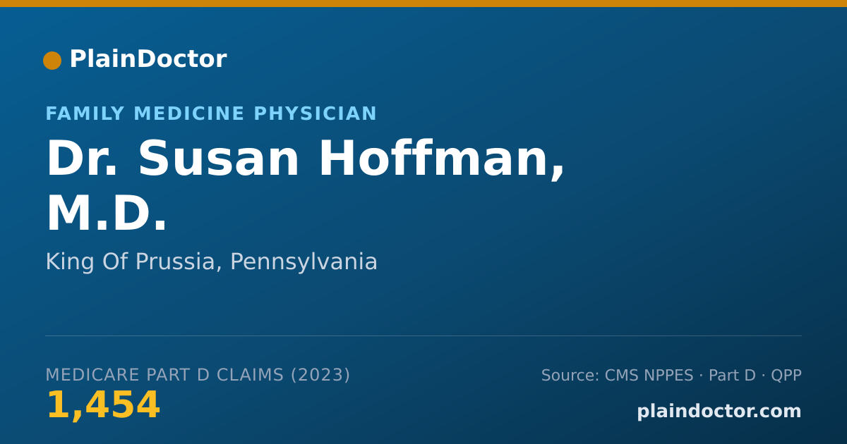 Shareable card for Susan Hoffman, M.D. - Family Medicine Physician, King Of Prussia, PA
