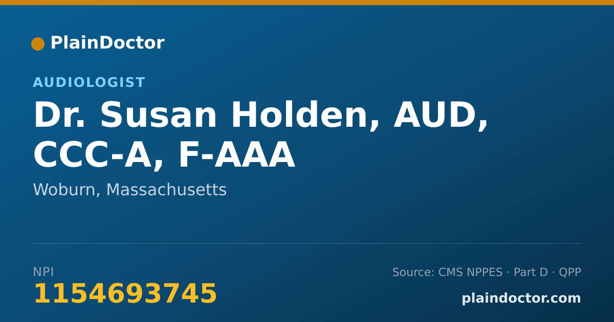 Shareable card for Susan Holden, AUD, CCC-A, F-AAA - Audiologist, Woburn, MA
