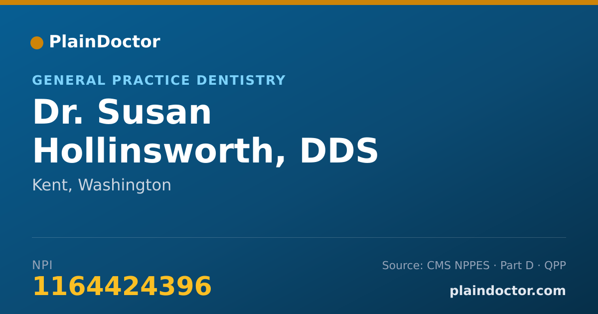 Shareable card for Susan Hollinsworth, DDS - General Practice Dentistry, Kent, WA