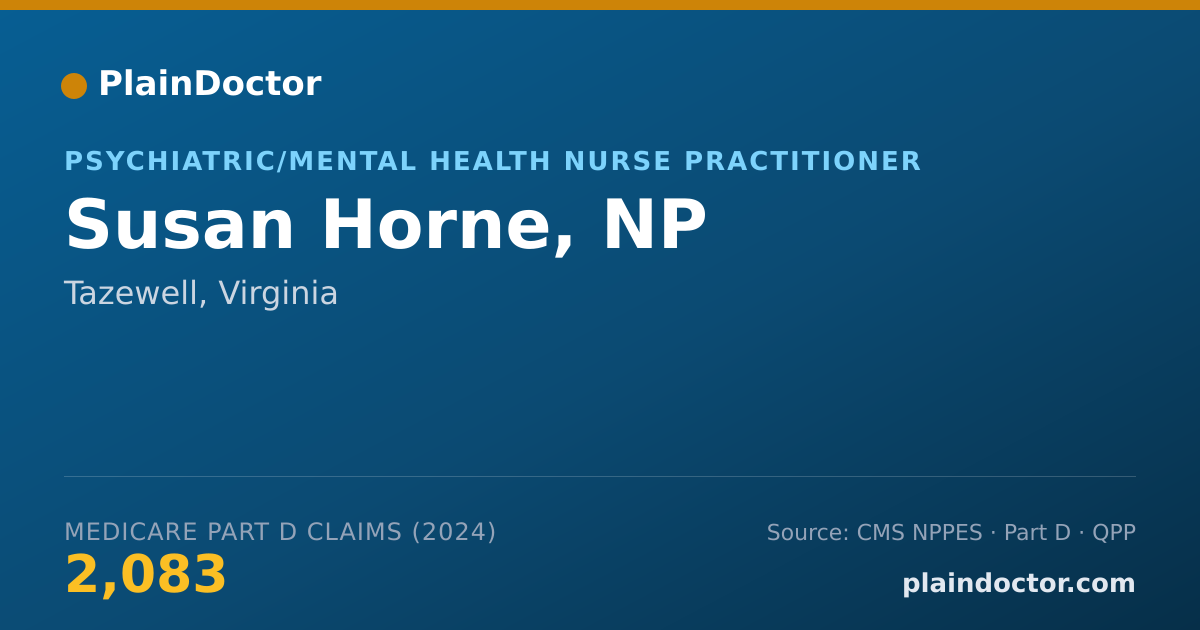 Shareable card for Susan Horne, NP - Psychiatric/Mental Health Nurse Practitioner, Tazewell, VA