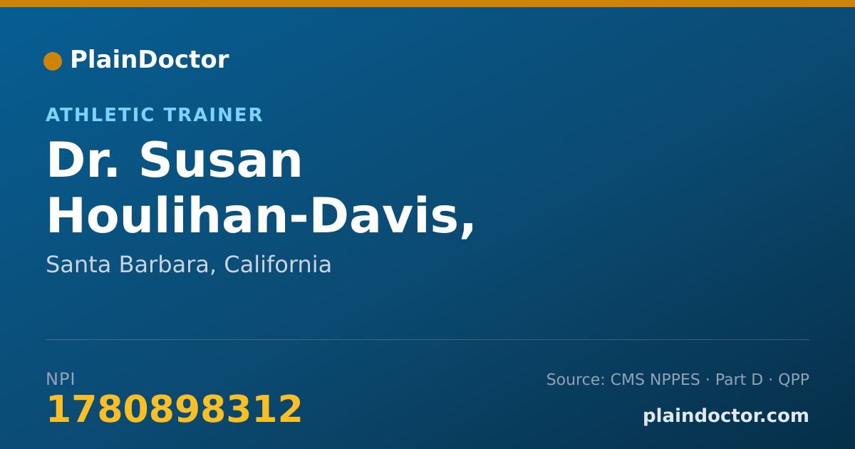 Shareable card for Susan Houlihan-Davis, A.T.,C. - Athletic Trainer, Santa Barbara, CA