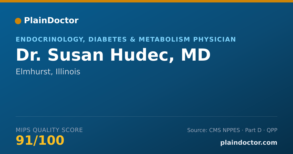 Shareable card for Susan Hudec, MD - Endocrinology, Diabetes & Metabolism Physician, Elmhurst, IL