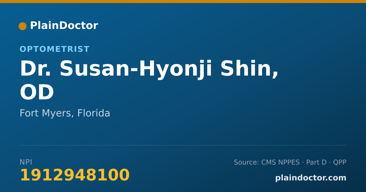 Shareable card for Susan-Hyonji Shin, OD - Optometrist, Fort Myers, FL