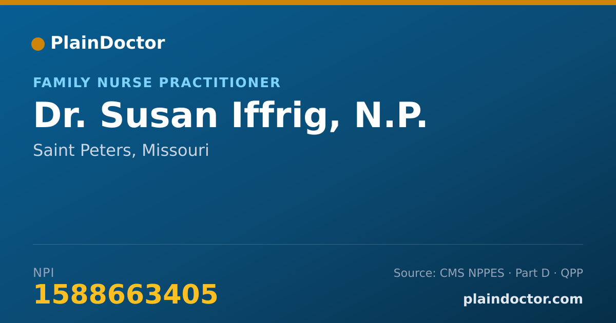 Shareable card for Susan Iffrig, N.P. - Family Nurse Practitioner, Saint Peters, MO