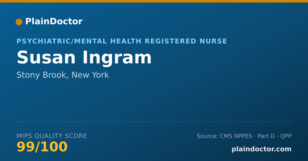 Shareable card for Susan Ingram - Psychiatric/Mental Health Registered Nurse, Stony Brook, NY