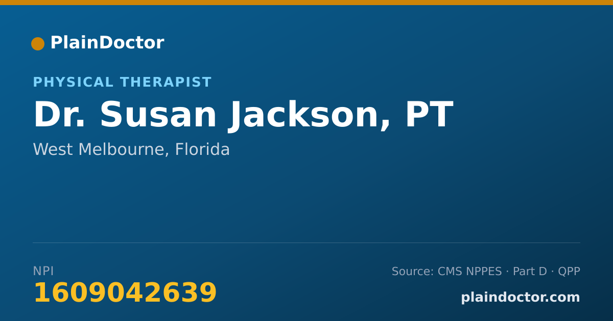 Shareable card for Susan Jackson, PT - Physical Therapist, West Melbourne, FL