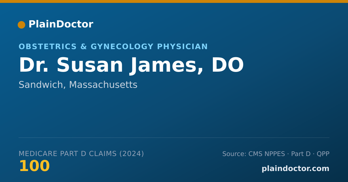 Shareable card for Susan James, DO - Obstetrics & Gynecology Physician, Sandwich, MA