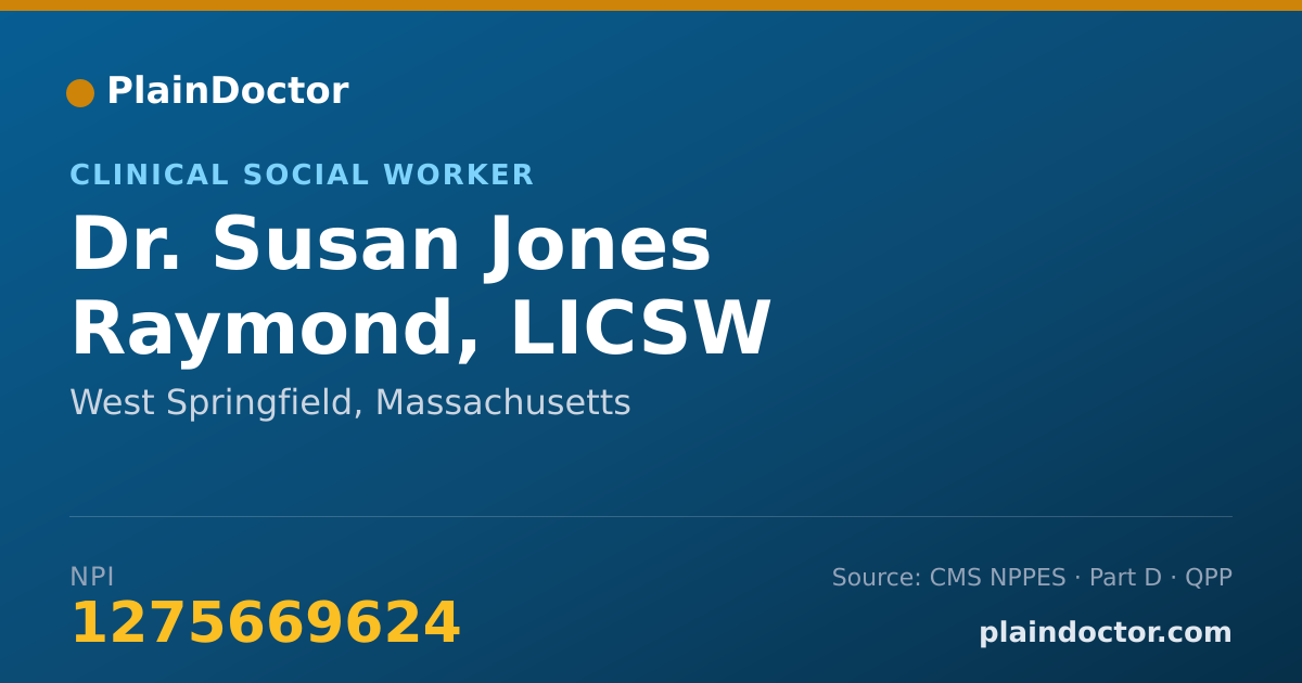Shareable card for Susan Jones Raymond, LICSW - Clinical Social Worker, West Springfield, MA