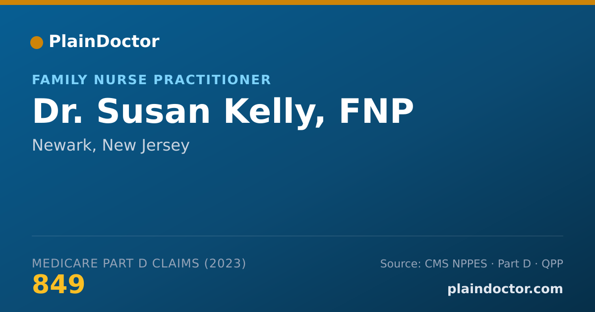 Shareable card for Susan Kelly, FNP - Family Nurse Practitioner, Newark, NJ