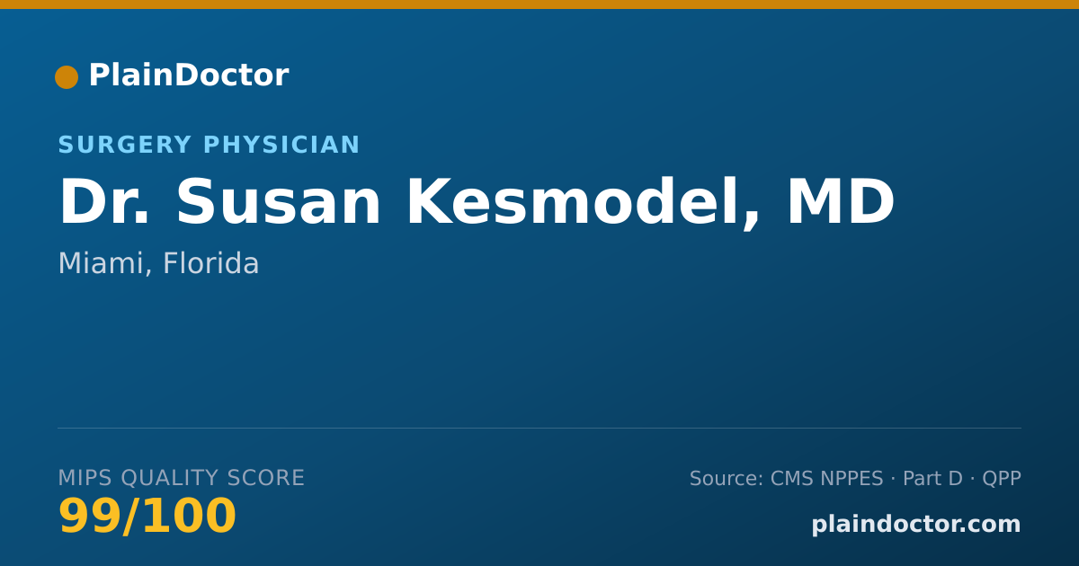Shareable card for Susan Kesmodel, MD - Surgery Physician, Miami, FL
