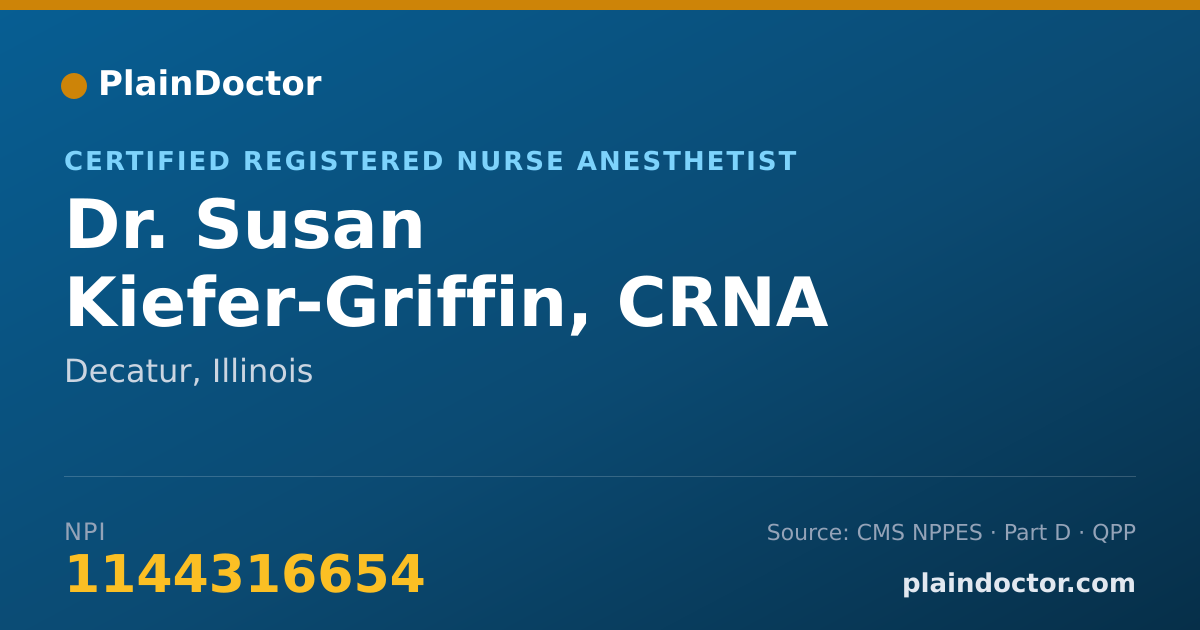 Shareable card for Susan Kiefer-Griffin, CRNA - Certified Registered Nurse Anesthetist, Decatur, IL