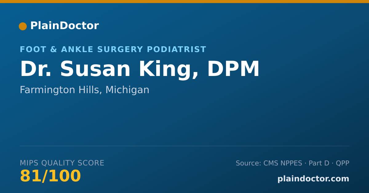 Shareable card for Susan King, DPM - Foot & Ankle Surgery Podiatrist, Farmington Hills, MI