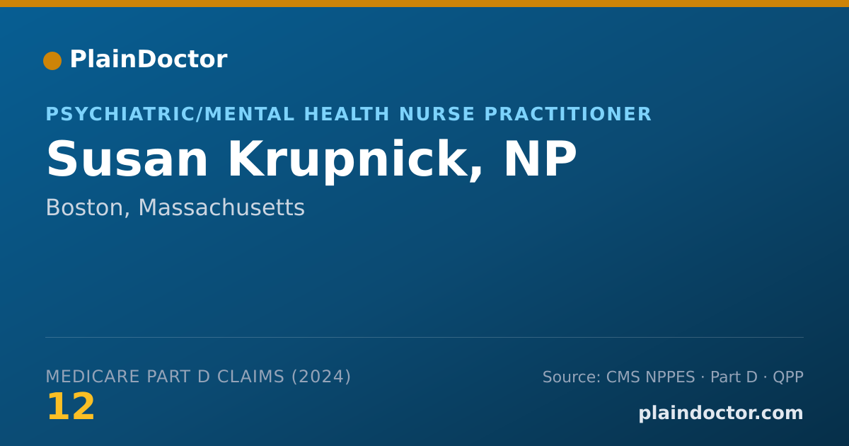 Shareable card for Susan Krupnick, NP - Psychiatric/Mental Health Nurse Practitioner, Boston, MA