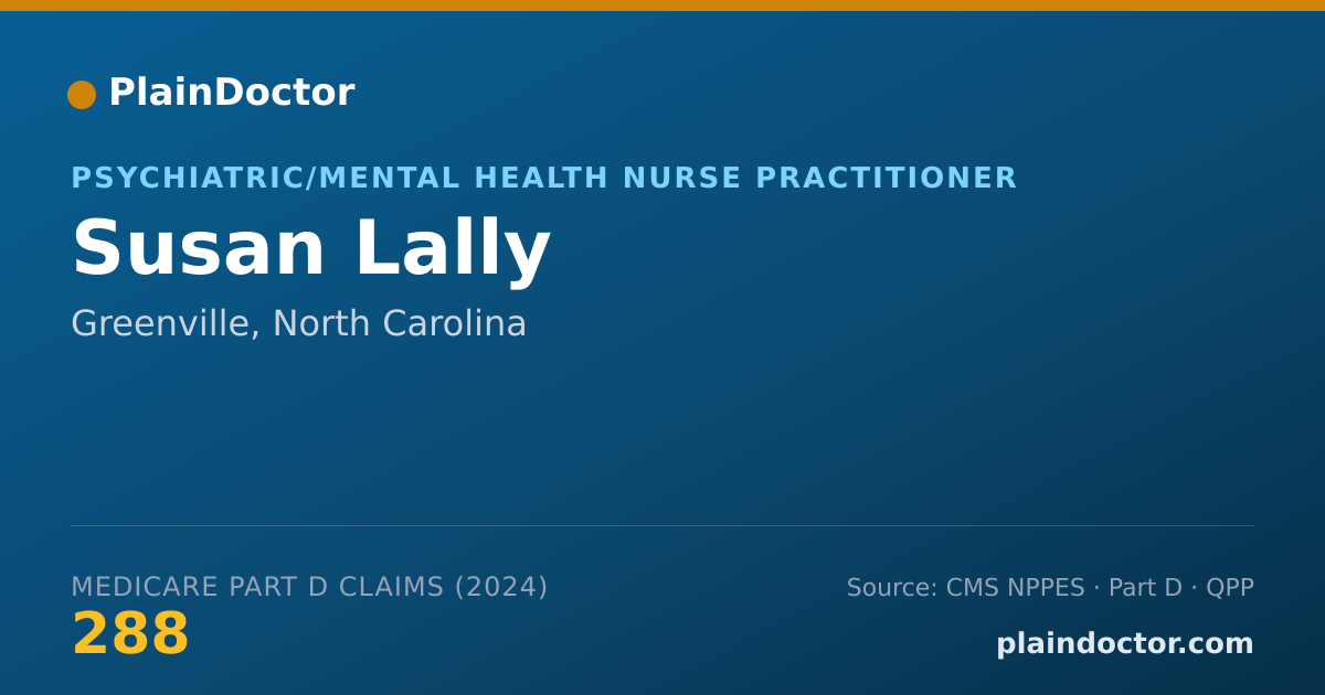 Shareable card for Susan Lally - Psychiatric/Mental Health Nurse Practitioner, Greenville, NC
