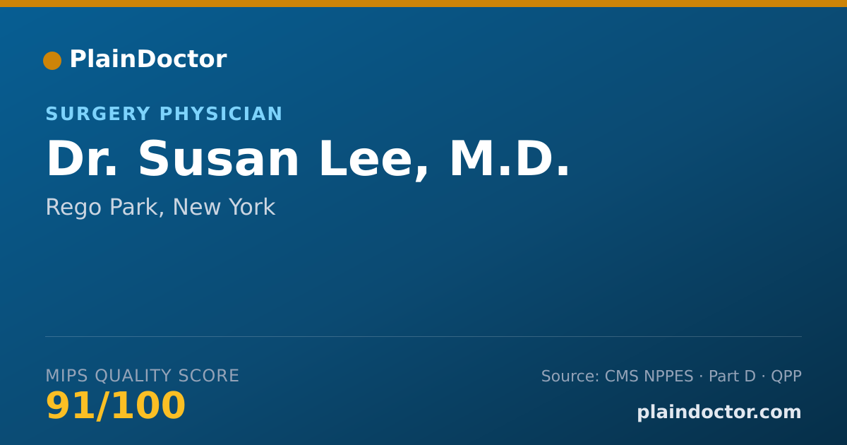 Shareable card for Susan Lee, M.D. - Obstetrics & Gynecology Physician, Rego Park, NY