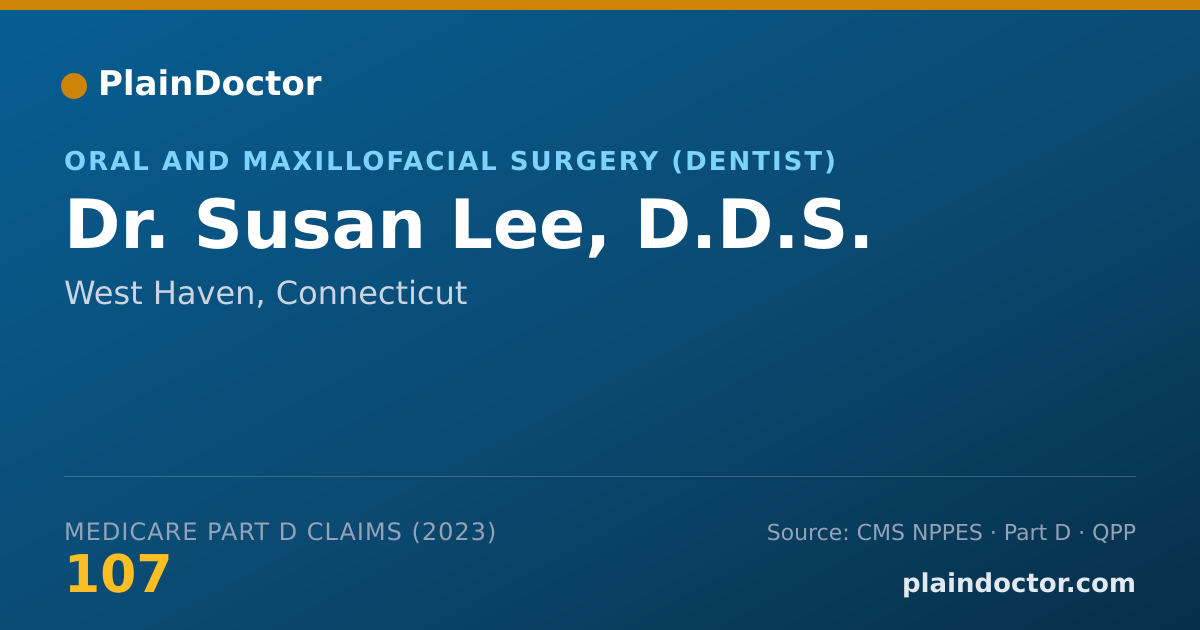 Shareable card for Susan Lee, D.D.S. - Oral and Maxillofacial Surgery (Dentist), West Haven, CT