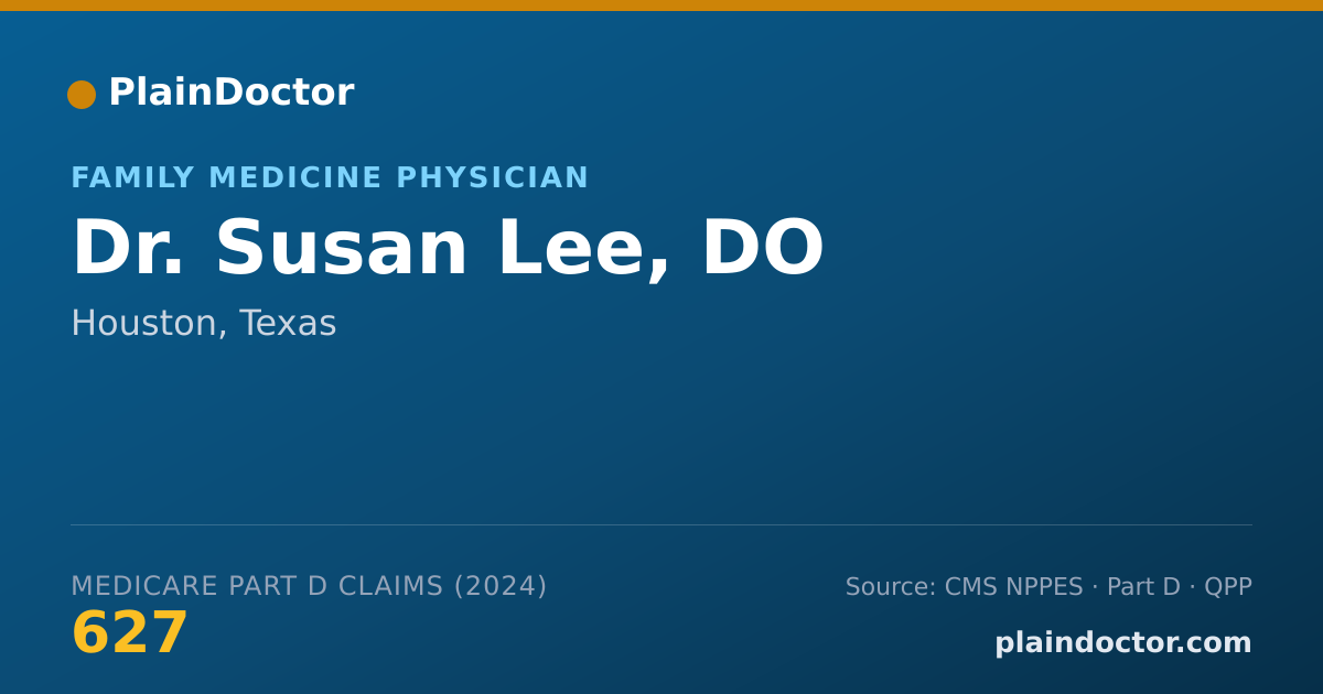 Shareable card for Susan Lee, DO - Family Medicine Physician, Houston, TX