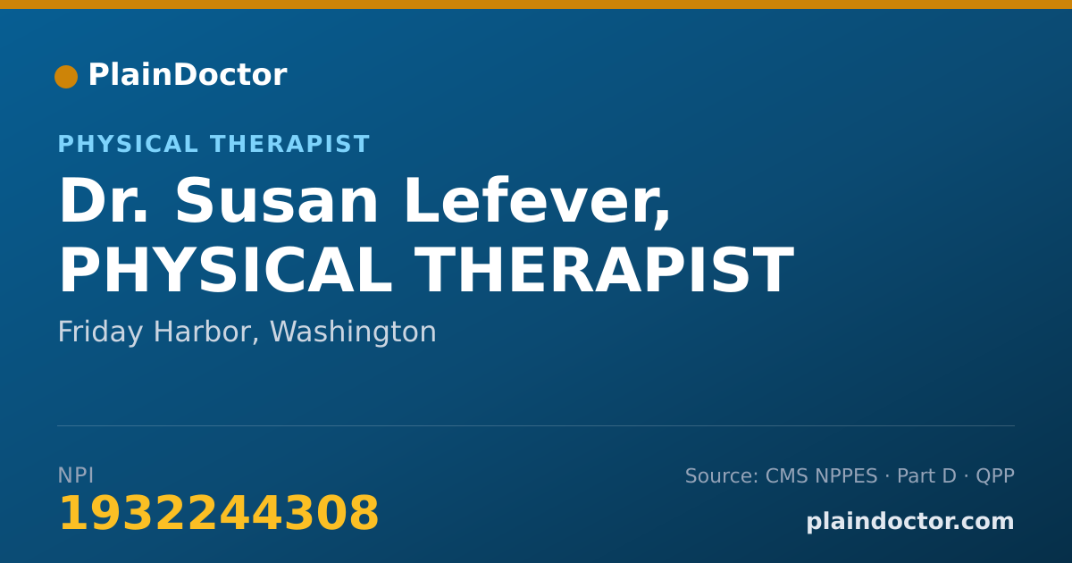 Shareable card for Susan Lefever, PHYSICAL THERAPIST - Physical Therapist, Friday Harbor, WA