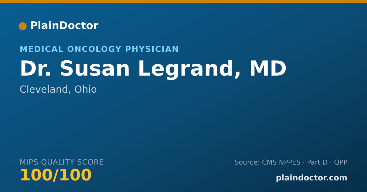 Shareable card for Susan Legrand, MD - Medical Oncology Physician, Cleveland, OH