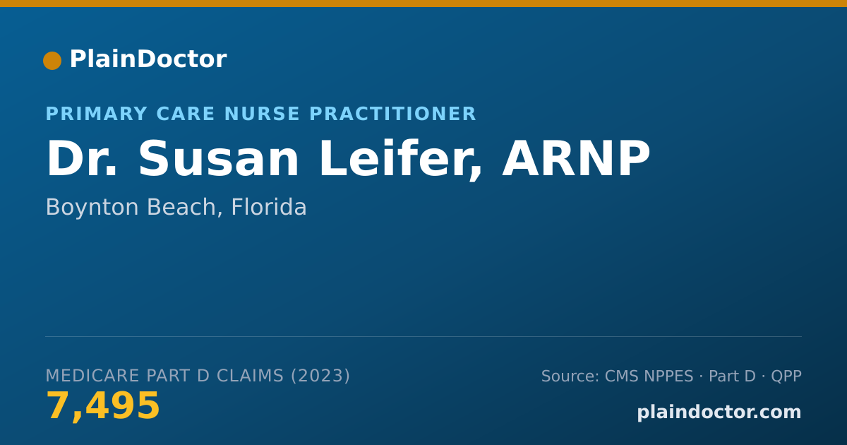 Shareable card for Susan Leifer, ARNP - Primary Care Nurse Practitioner, Boynton Beach, FL