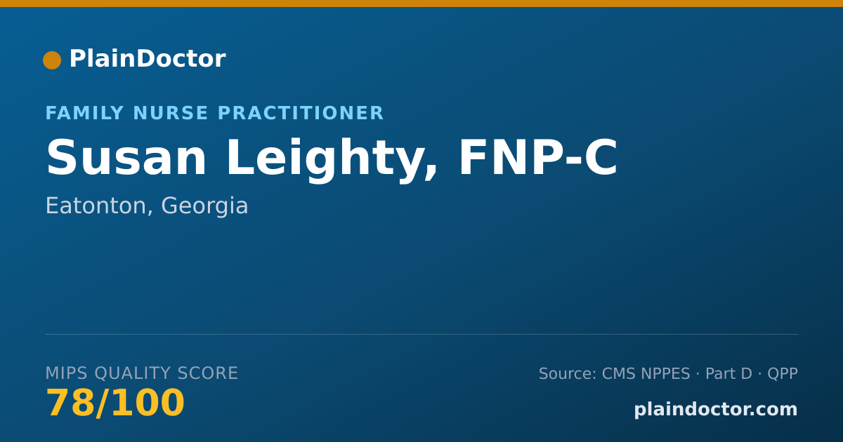 Shareable card for Susan Leighty, FNP-C - Family Nurse Practitioner, Eatonton, GA