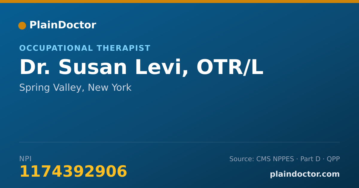 Shareable card for Susan Levi, OTR/L - Occupational Therapist, Spring Valley, NY