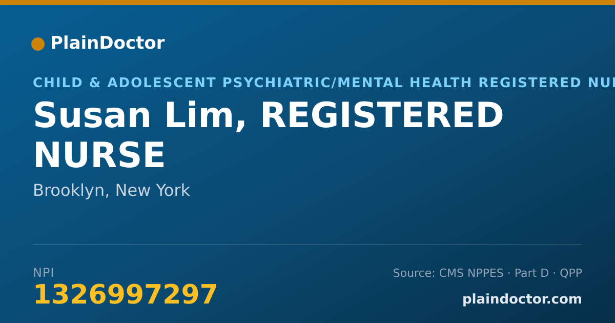 Shareable card for Susan Lim, REGISTERED NURSE - Child & Adolescent Psychiatric/Mental Health Registered Nurse, Brooklyn, NY